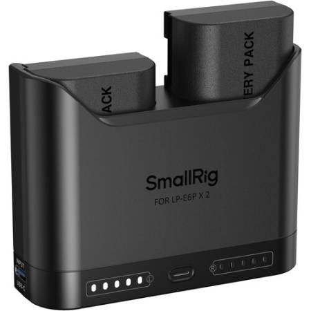 SmallRig 5485 - zestaw TURBO, dwukanałowa ładowarka, 2x akumulator Canon LP-E6P (USB-C PD 22.5W)